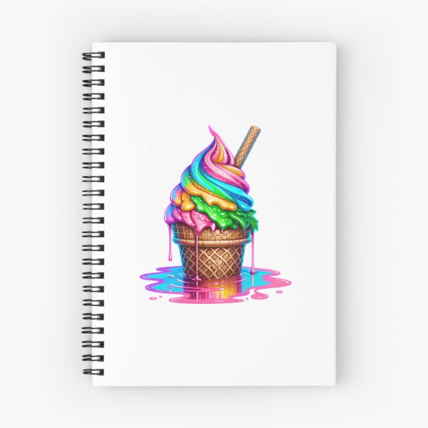 Item preview, Rainbow Melting Ice Cream Cone Illustration | Colorful Dessert Art Sticker designed and sold by Celebrate & Sparkle.