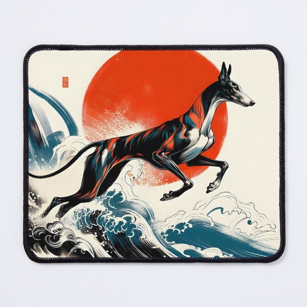 Item preview, GALOGO - Ukiyo-e Suibokuga Greyhounds - Vol. II - Ukiyo Motion Collection - Wave Runner designed and sold by GALOGO – Art for Sighthounds & Animal Welfare.