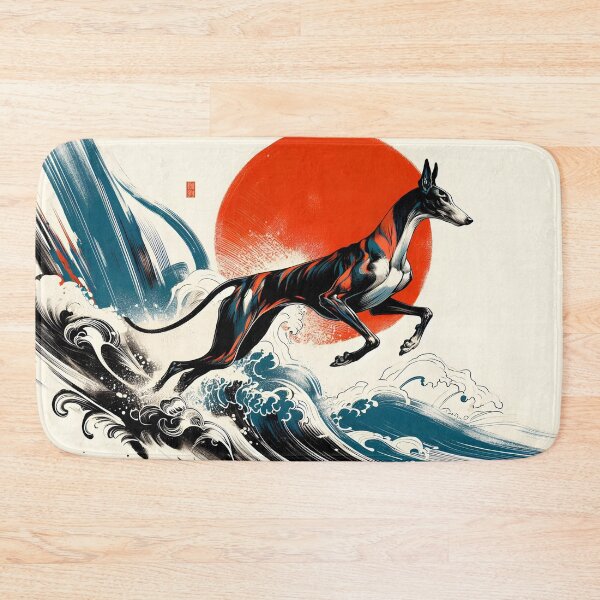 Item preview, GALOGO - Ukiyo-e Suibokuga Greyhounds - Vol. II - Ukiyo Motion Collection - Wave Runner designed and sold by GALOGO – Art for Sighthounds & Animal Welfare.