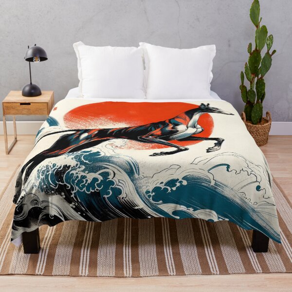 Item preview, GALOGO - Ukiyo-e Suibokuga Greyhounds - Vol. II - Ukiyo Motion Collection - Wave Runner designed and sold by GALOGO – Art for Sighthounds & Animal Welfare.
