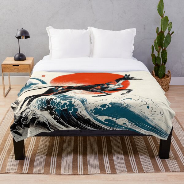 Artikelvorschau, GALOGO - Ukiyo-e Suibokuga Greyhounds - Vol. II - Ukiyo Motion Collection - Wave Runner entworfen und verkauft von GALOGO – Art for Sighthounds & Animal Welfare.