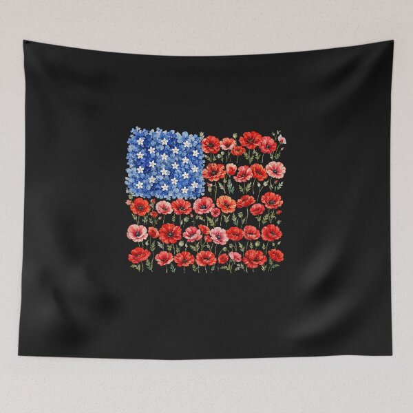 Item preview, Red Poppy Flower American Flag Memorial Day Poppies_2 designed and sold by FrankIsabel.
