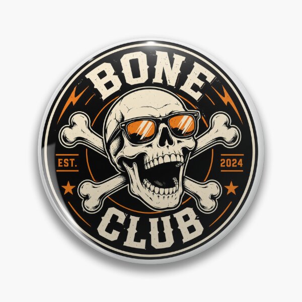 Item preview, Bone Club Funny Skeleton Halloween Badge Vector designed and sold by wizooo411.