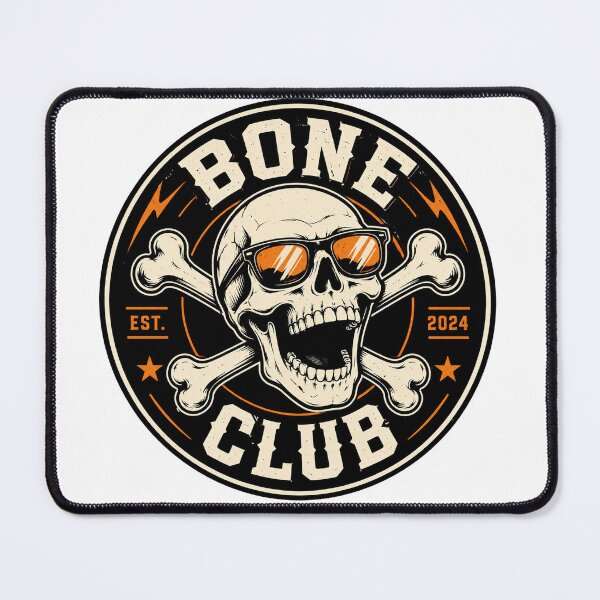 Item preview, Bone Club Funny Skeleton Halloween Badge Vector designed and sold by wizooo411.