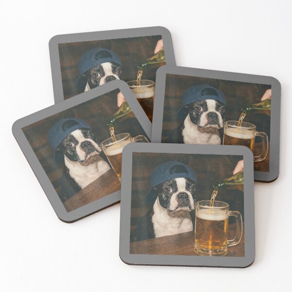 Item preview, Boston Terrier Drinking Beer Funny Dog Meme designed and sold by KristineLi.