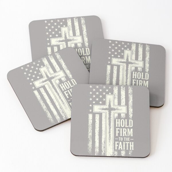 Item preview, Hold Firm to the Faith Christian Patriotic Flag and Cross designed and sold by KathieFaugh.