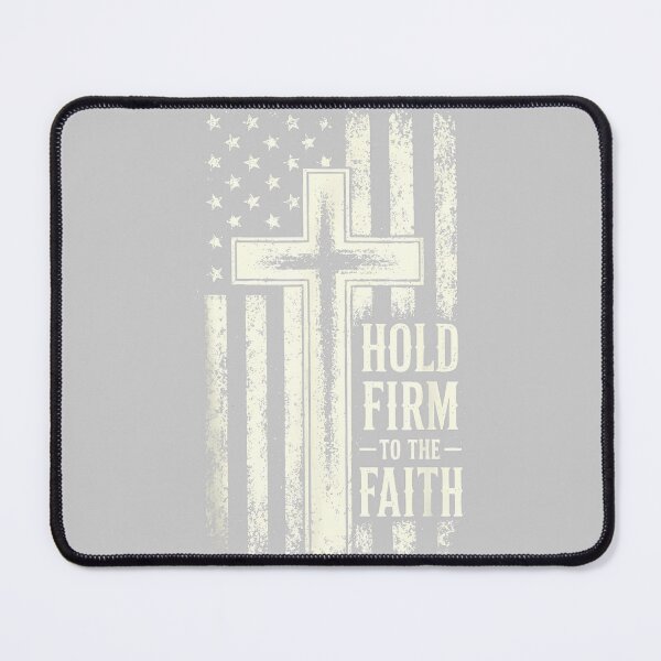 Item preview, Hold Firm to the Faith Christian Patriotic Flag and Cross designed and sold by KathieFaugh.