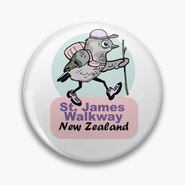 Item preview, St.James Walkway New Zealand Hiking Robin cartoon designed and sold by Al Benge.