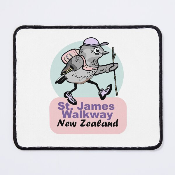 Item preview, St.James Walkway New Zealand Hiking Robin cartoon designed and sold by Al Benge.