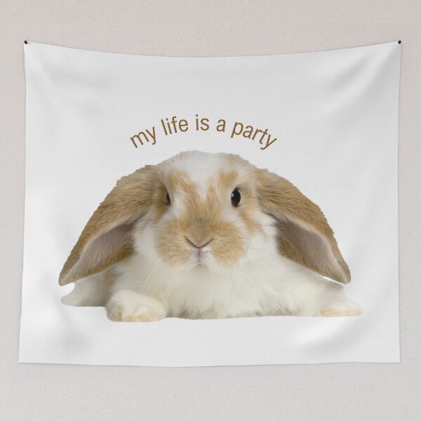 Item preview, cute bunny whimsical life quote aesthetic designed and sold by renmei-studios.