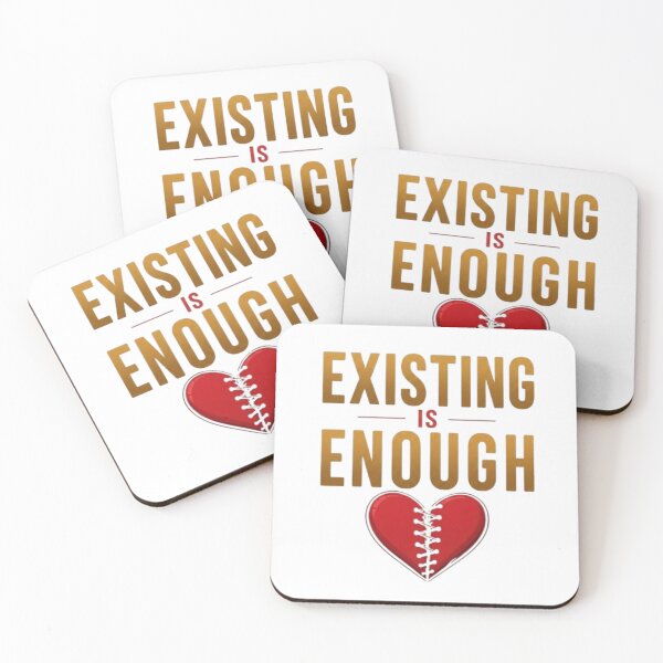 Item preview, Existing Is Enough: Minimalist Heart Typography designed and sold by Northern Glow Art.