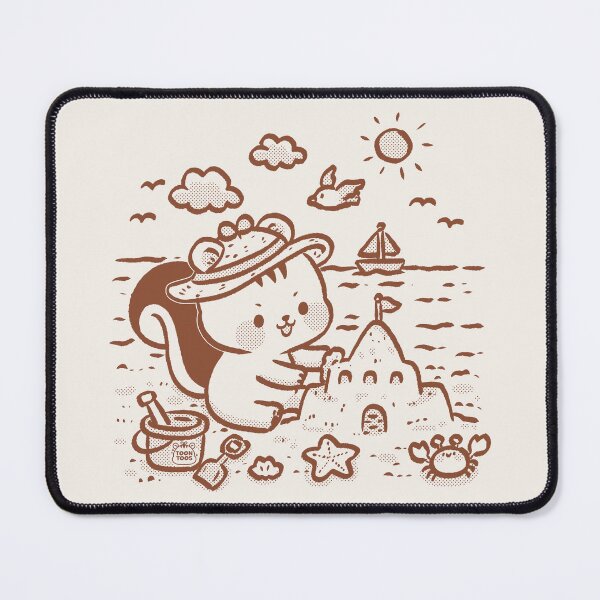 Item preview, Cute Squirrel Building a Sandcastle | Summer Beach Day Kawaii Line Art designed and sold by ToonToos.