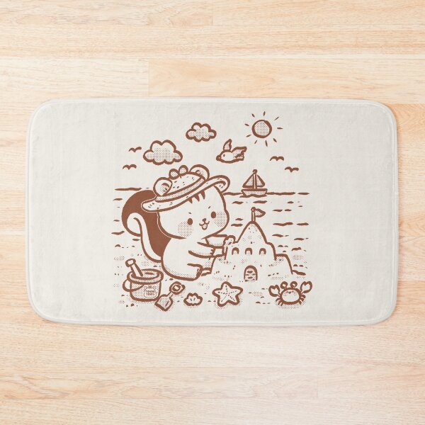 Item preview, Cute Squirrel Building a Sandcastle | Summer Beach Day Kawaii Line Art designed and sold by ToonToos.