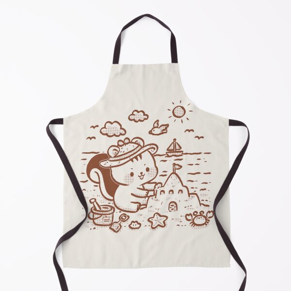 Item preview, Cute Squirrel Building a Sandcastle | Summer Beach Day Kawaii Line Art designed and sold by ToonToos.