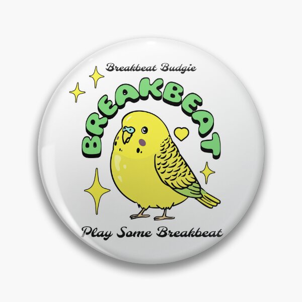 Item preview, BREAKBEAT - Breakbeat Budgie (Black)  designed and sold by Discothreadz.
