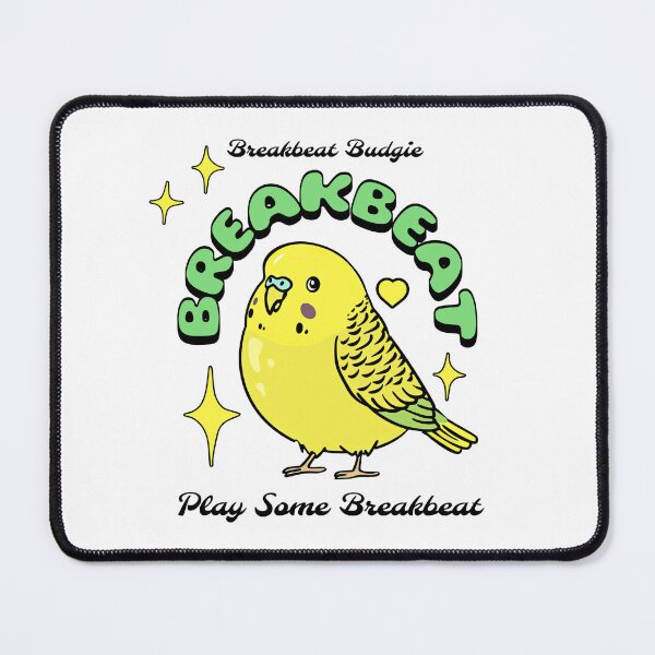 Item preview, BREAKBEAT - Breakbeat Budgie (Black) designed and sold by Discothreadz.