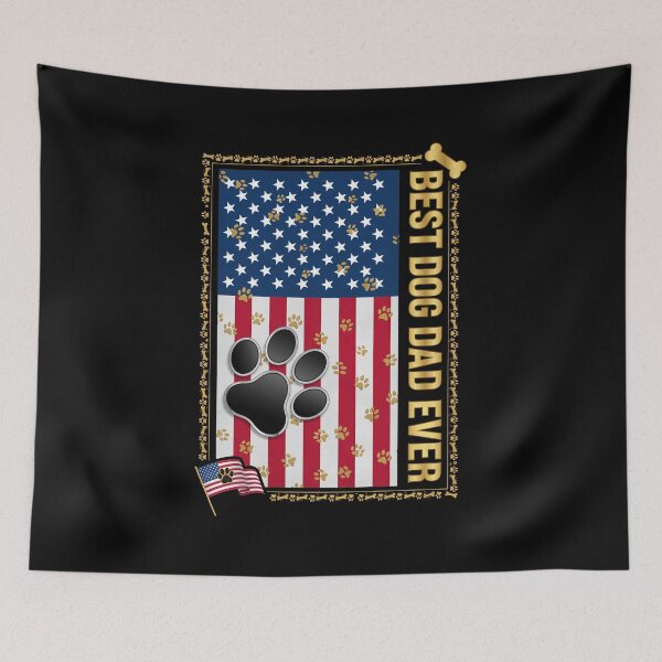 Item preview, Best Dog Dad Ever Paw Flag designed and sold by GiaoCalonas.