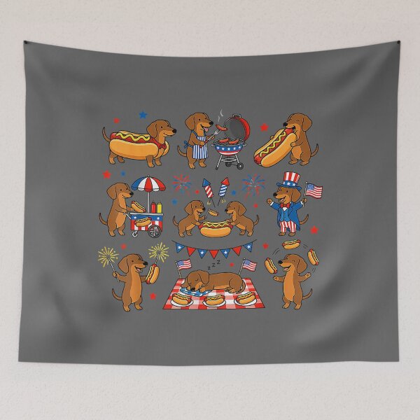 Item preview, Dachshund 4th of July US Patriotic Weiner Dog Fourth of July designed and sold by KristineLi.