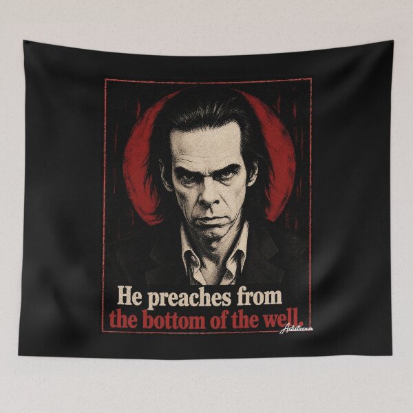 Item preview, Nick Cave Expressionist Portrait Dark Preacher Music Art Print designed and sold by Artisticanvas.
