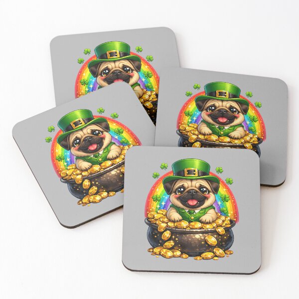 Item preview, Happy Leprechaun Pug Cute Dog Mom Dad Lover Owner Breeder designed and sold by ArleneRowe.