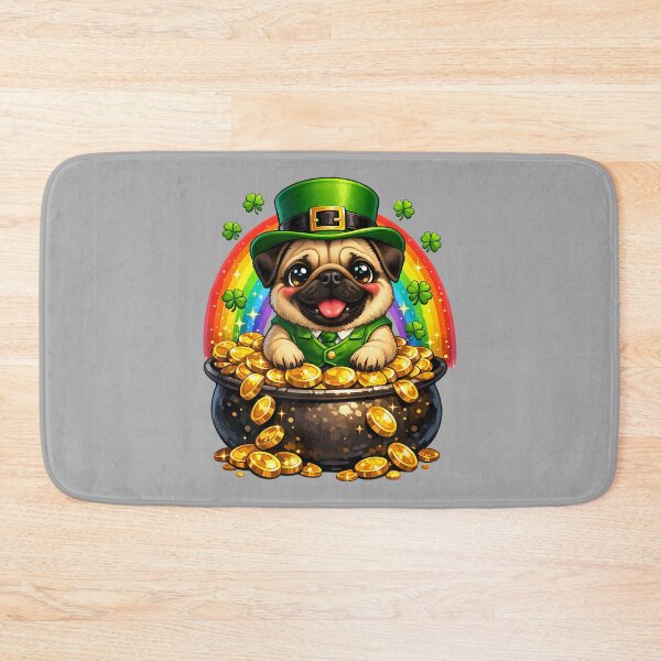 Item preview, Happy Leprechaun Pug Cute Dog Mom Dad Lover Owner Breeder designed and sold by ArleneRowe.