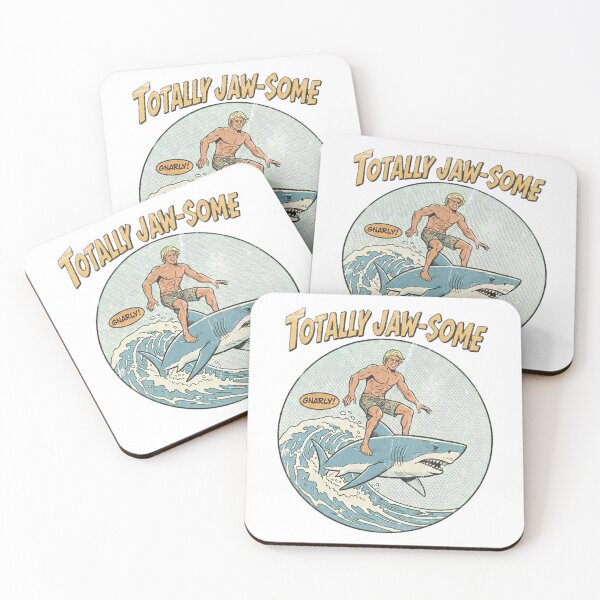 Item preview, Totally Jaw Some Surfer Riding a Shark designed and sold by Nacho Average Designs.