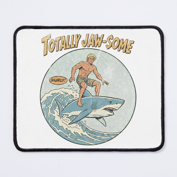 Item preview, Totally Jaw Some Surfer Riding a Shark designed and sold by Nacho Average Designs.