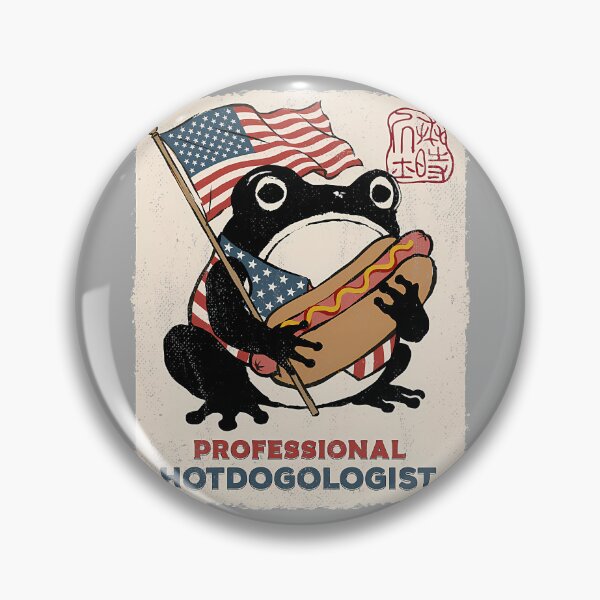 Item preview, Hotdogologist Grumpy Frog Hot Dog 4th of July Japanese Premium Tri-Blend designed and sold by KathieFaugh.