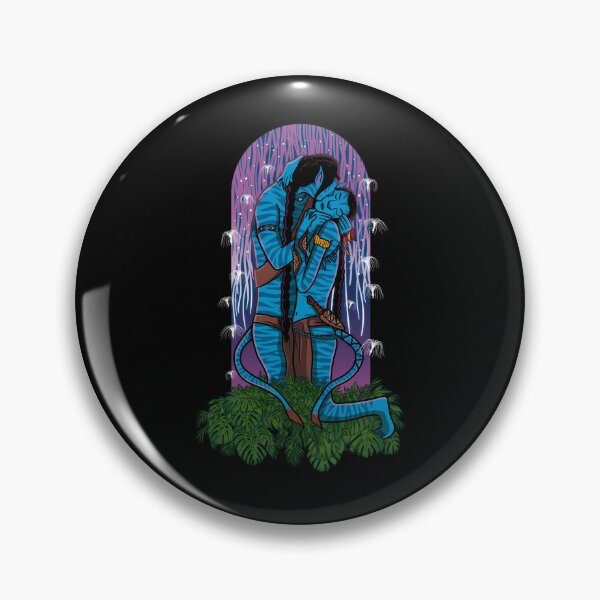 Item preview, Blue Alien Couple Kissing In Neon Jungle Night designed and sold by mayalynne.