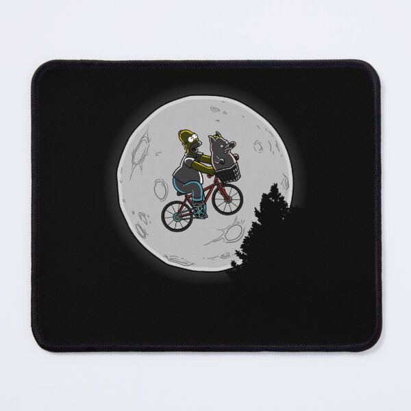 Item preview, Cartoon Man Riding Bicycle With Pig In Basket Across Moon designed and sold by mayalynne.