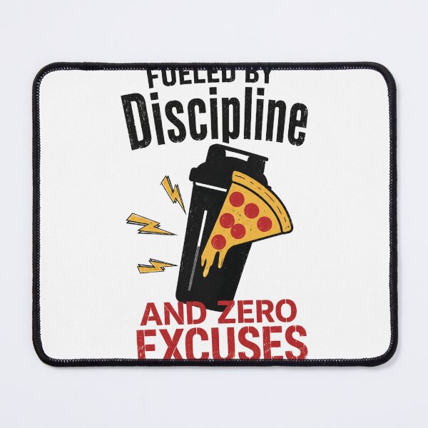 Item preview, Fueled By Discipline And Zero Excuses Funny Pizza Gym Shaker T-Shirt designed and sold by Digistore1221.
