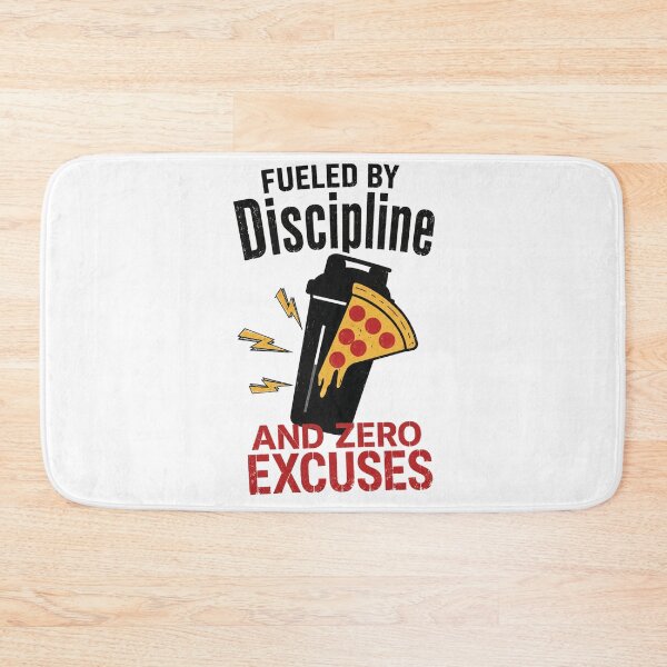 Item preview, Fueled By Discipline And Zero Excuses Funny Pizza Gym Shaker T-Shirt designed and sold by Digistore1221.