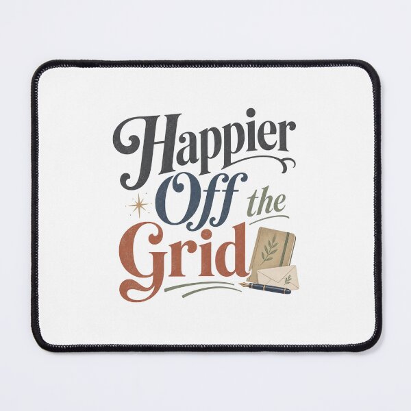 Item preview, Happier Off the Grid - Offline Living Quote designed and sold by GoverArt.