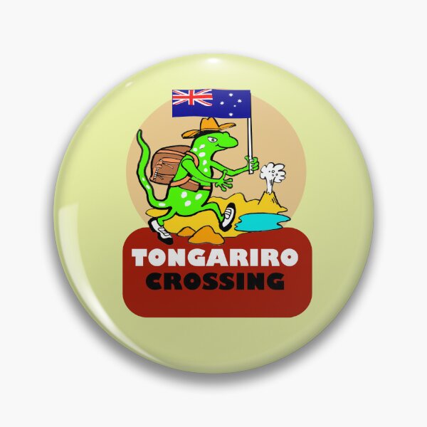 Item preview, Tongariro Crossing NZ Tramping Gecko Art designed and sold by Al Benge - NZ & Australian Art.