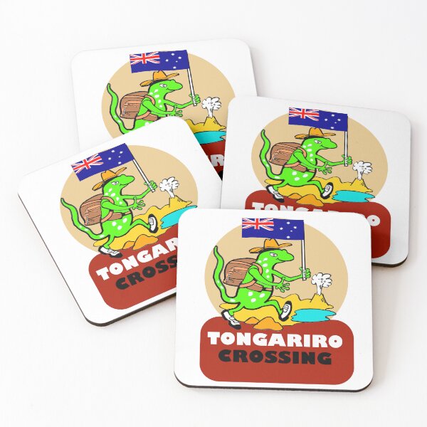 Item preview, Tongariro Crossing NZ Tramping Gecko Art designed and sold by Al Benge - NZ & Australian Art.