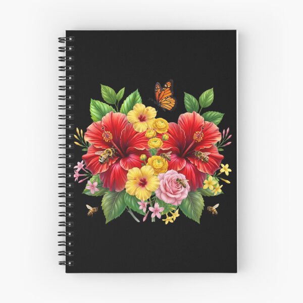 Item preview, Vibrant Tropical Hibiscus Bouquet with Bees and Butterfly designed and sold by digitalbob60.