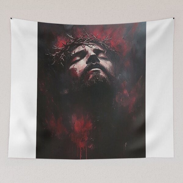 Item preview, Dark Crown of Thorns Jesus Portrait | Christian Faith Art | Powerful Religious Painting designed and sold by Jesus-istheway.