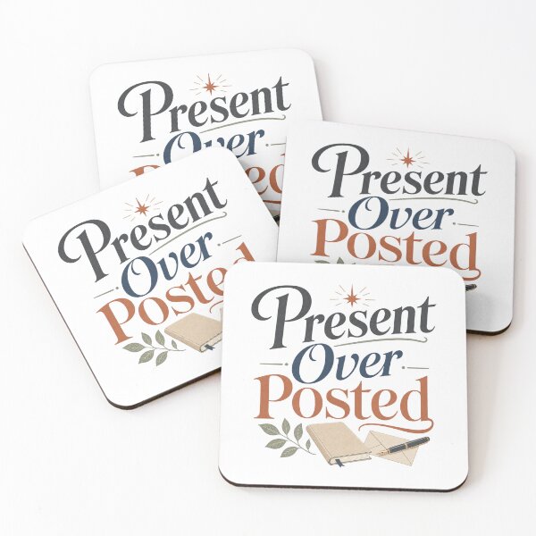 Item preview, Present Over Posted - Mindful Living Quote designed and sold by GoverArt.