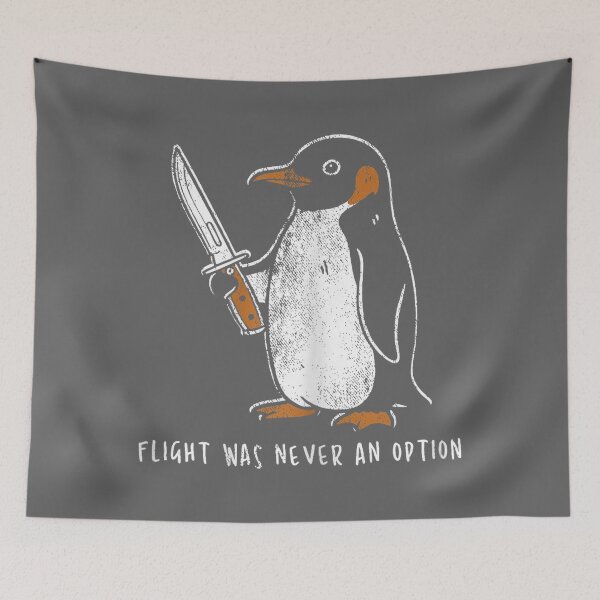 Item preview, Flight was Never an Option Funny Penguin with Knife designed and sold by KristineLi.