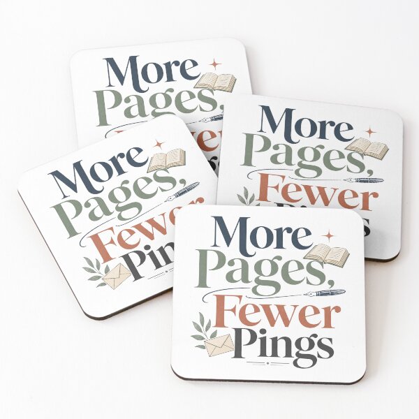 Item preview, More Pages Fewer Pings - Book Lover Quote designed and sold by GoverArt.