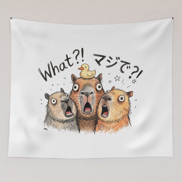 Item preview, What Majide Shocked Capybara Funny Japanese Meme Art designed and sold by TaiwanMemory.
