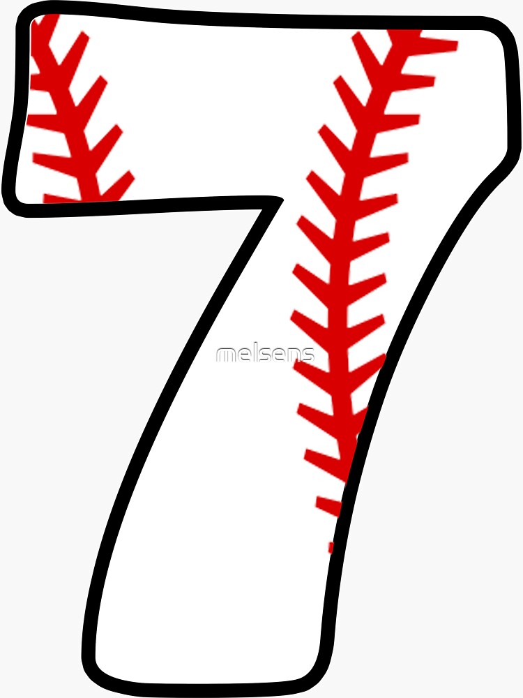 "Number 7 Baseball 7" Sticker for Sale by melsens Redbubble