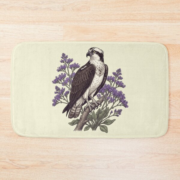 Item preview, Lavender Floral Osprey Coastal Wildlife Design designed and sold by BirdsnStuff.