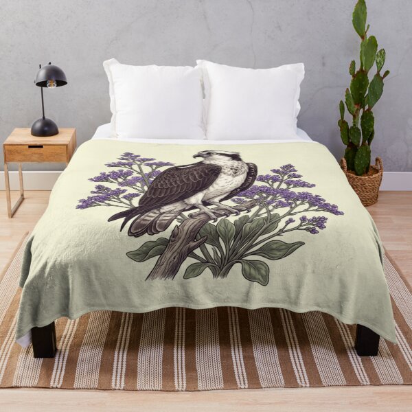 Item preview, Lavender Floral Osprey Coastal Wildlife Design designed and sold by BirdsnStuff.