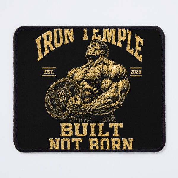 Item preview, Iron Temple Built Not Born Vintage Bodybuilding Retro Gym Graphic designed and sold by Digistore1221.