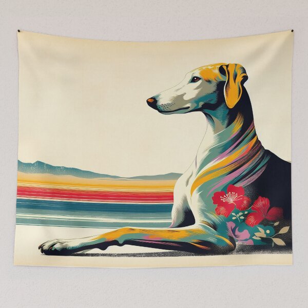 Item preview, GALOGO - Ukiyo-e Suibokuga Greyhounds - Vol. II - Ukiyo Motion Collection - Coastal Reverie designed and sold by GALOGO – Art for Sighthounds & Animal Welfare.