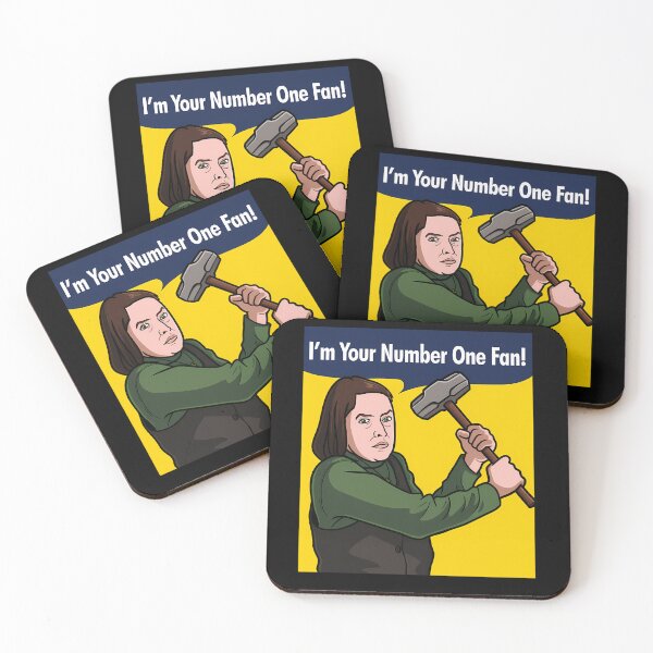 Item preview, Woman In Green Shirt Raising Large Hammer Speech Bubble designed and sold by SmileyMagic.