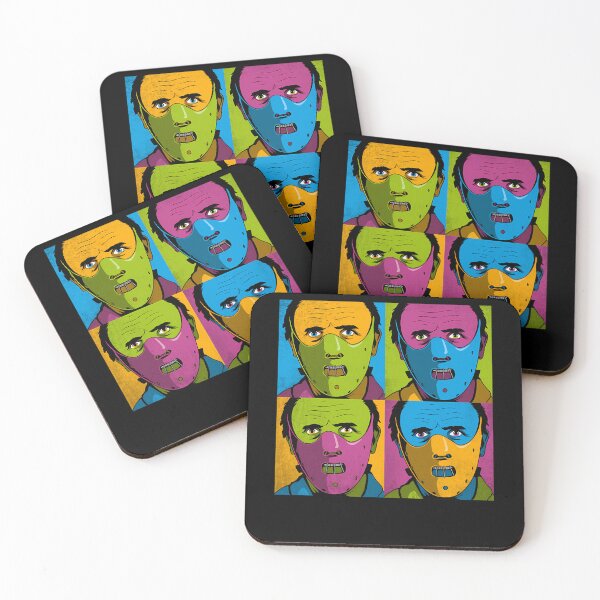 Item preview, Four Colorful Grungy Panels Man Wearing Muzzle Mask designed and sold by SmileyMagic.