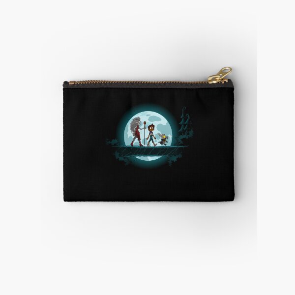 Item preview, Cartoon Friends Walking Across Log Under Big Full Moon designed and sold by SmileyMagic.