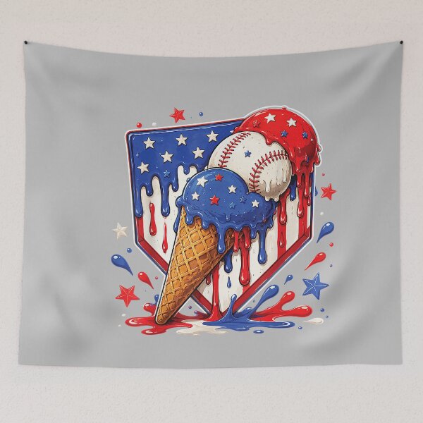 Item preview, Baseball Drip Ice Cream Patriot American Flag 4th of July designed and sold by mjohnson9.